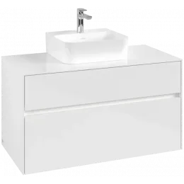 Villeroy & Boch Collaro Тумба под раковину, с подсветкой, 2 выдвижных ящика, 1000 x 548 x 500 mm, Glossy White / Glossy White C094B0DH