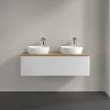 Villeroy & Boch Antao Тумба под раковину, с подсветкой, 1 выдвижной ящик, 1200 x 360 x 500 mm, лицевая поверхность без текстурированной отделки, Glossy White Lacquer / Honey Oak L35051GF