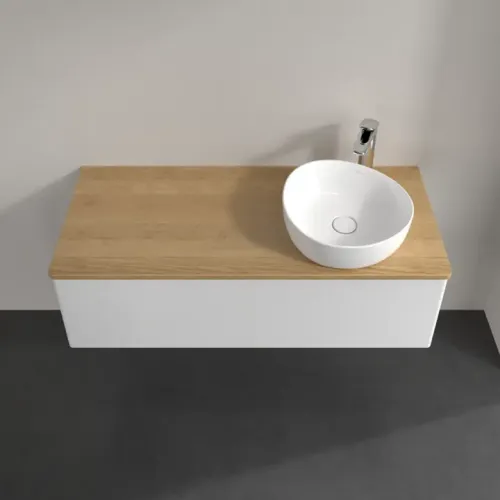 Villeroy & Boch Antao Тумба под раковину, 1 выдвижной ящик, 1200 x 360 x 500 mm, лицевая поверхность без текстурированной отделки, Glossy White Lacquer / Honey Oak K34051GF