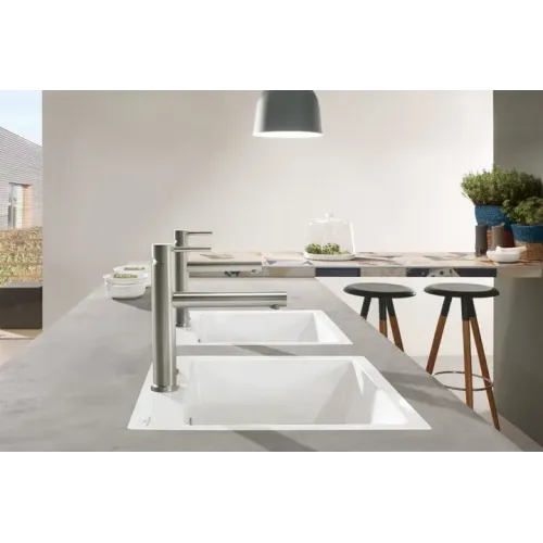 Villeroy & Boch Subway 50 S flat Мойка, включая Комплект слива с эксцентриком, выкл Керамика, 490 x 475 mm, Альпийский белый CeramicPlus 33152FR1