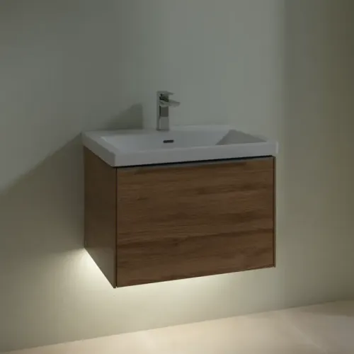 Villeroy & Boch Subway 3.0 Тумба под раковину, с подсветкой, 1 выдвижной ящик, 622 x 429 x 478 mm, Oak Kansas C575L0RH