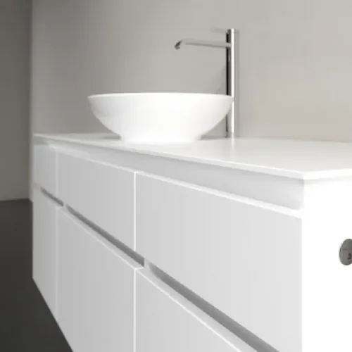 Villeroy & Boch Legato Тумба под раковину, с подсветкой, 5 выдвижных ящиков, 1400 x 550 x 500 mm, White Matt / White Matt B586L0MS