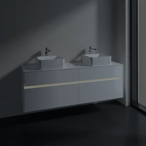 Villeroy & Boch Collaro Тумба под раковину, с подсветкой, 4 выдвижных ящика, 1600 x 548 x 500 mm, Glossy White / Glossy White C052B0DH