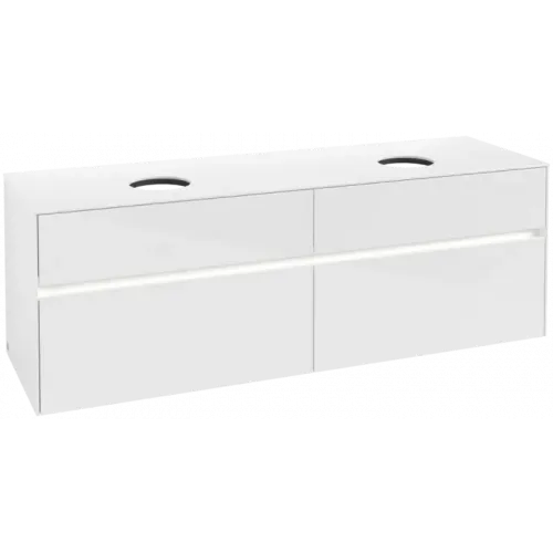 Villeroy & Boch Collaro Тумба под раковину, с подсветкой, 4 выдвижных ящика, 1600 x 548 x 500 mm, Glossy White / Glossy White C052B0DH