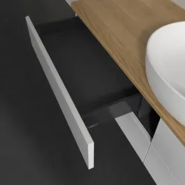 Villeroy & Boch Antao Тумба под раковину, 4 выдвижных ящика, 1600 x 360 x 500 mm, лицевая поверхность без текстурированной отделки, Glossy White Lacquer / Honey Oak K25051GF