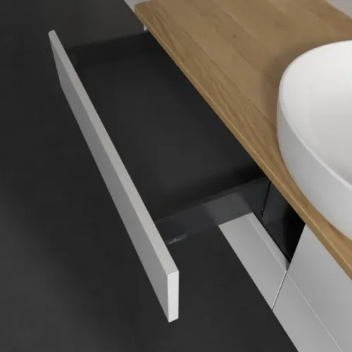 Villeroy & Boch Antao Тумба под раковину, 4 выдвижных ящика, 1600 x 360 x 500 mm, лицевая поверхность без текстурированной отделки, Glossy White Lacquer / Honey Oak K25051GF