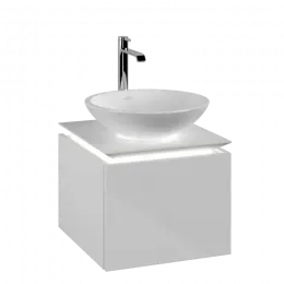 Villeroy & Boch Legato Тумба под раковину, с подсветкой, 1 выдвижной ящик, 450 x 380 x 500 mm, Glossy White / Glossy White B565L0DH