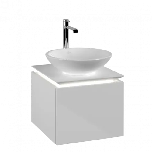 Villeroy & Boch Legato Тумба под раковину, с подсветкой, 1 выдвижной ящик, 450 x 380 x 500 mm, Glossy White / Glossy White B565L0DH