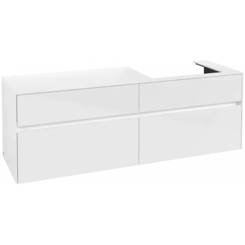 Villeroy & Boch Collaro Тумба под раковину, 4 выдвижных ящика, 1600 x 548 x 500 mm, Glossy White / Glossy White C02300DH