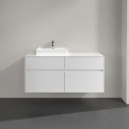 Villeroy & Boch Collaro Тумба под раковину, с подсветкой, 4 выдвижных ящика, 1200 x 548 x 500 mm, Glossy White / Glossy White C071B0DH