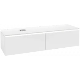 Villeroy & Boch Legato Тумба под раковину, с подсветкой, 2 выдвижных ящика, 1600 x 380 x 500 mm, Glossy White / Glossy White B672L0DH