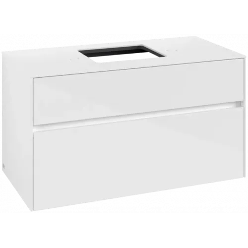 Villeroy & Boch Collaro Тумба под раковину, 2 выдвижных ящика, 1000 x 548 x 500 mm, Glossy White / Glossy White C12500DH