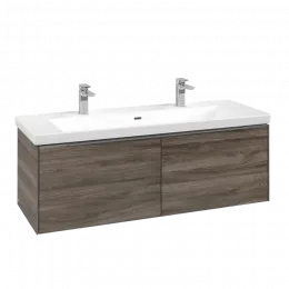 Villeroy & Boch Subway 3.0 Тумба под раковину, с подсветкой, 2 выдвижных ящика, 1272 x 429 x 478 mm, Stone Oak C601L0RK