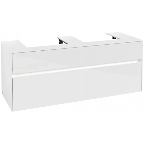Villeroy & Boch Collaro Тумба под раковину, с подсветкой, 4 выдвижных ящика, 1400 x 548 x 500 mm, Glossy White / Glossy White C076B0DH