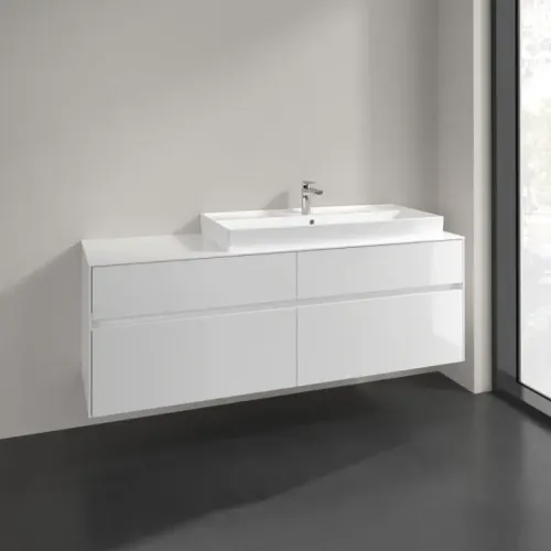 Villeroy & Boch Collaro Тумба под раковину, 4 выдвижных ящика, 1600 x 548 x 500 mm, Glossy White / Glossy White C03000DH
