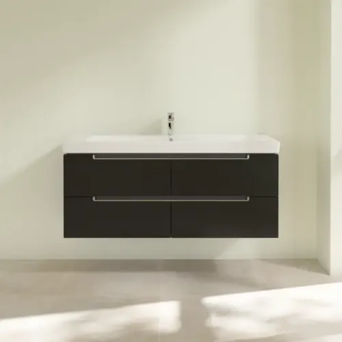 Villeroy & Boch Subway 2.0 Тумба под раковину, 4 выдвижных ящика, 1287 x 520 x 449 mm, Black Matt Lacquer A69810PD