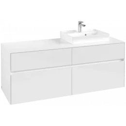 Villeroy & Boch Collaro Тумба под раковину, 4 выдвижных ящика, 1400 x 548 x 500 mm, Glossy White / Glossy White C07500DH