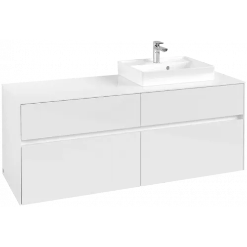 Villeroy & Boch Collaro Тумба под раковину, 4 выдвижных ящика, 1400 x 548 x 500 mm, Glossy White / Glossy White C07500DH