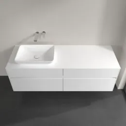Villeroy & Boch Collaro Тумба под раковину, с подсветкой, 4 выдвижных ящика, 1600 x 548 x 500 mm, Glossy White / Glossy White C121B0DH