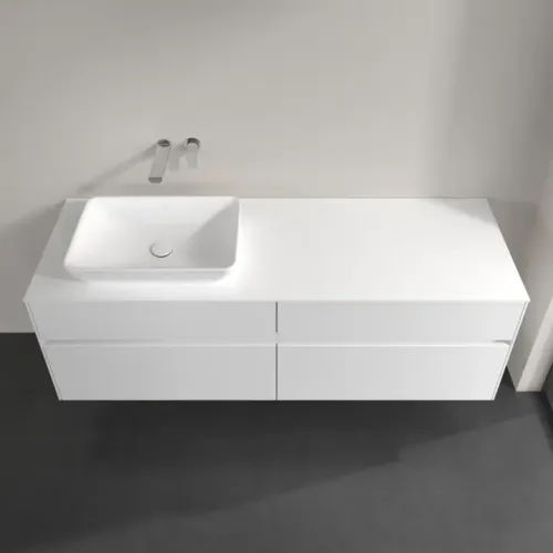 Villeroy & Boch Collaro Тумба под раковину, с подсветкой, 4 выдвижных ящика, 1600 x 548 x 500 mm, Glossy White / Glossy White C121B0DH