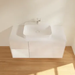 Villeroy & Boch Finion Тумба под раковину, с подсветкой, 3 выдвижных ящика, 1200 x 603 x 501 mm, Glossy White Lacquer / Glossy White Lacquer G411GFGF