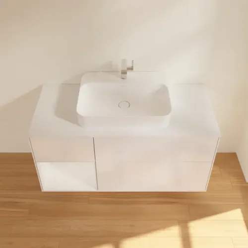 Villeroy & Boch Finion Тумба под раковину, с подсветкой, 3 выдвижных ящика, 1200 x 603 x 501 mm, Glossy White Lacquer / Glossy White Lacquer G411GFGF