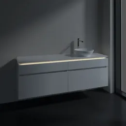 Villeroy & Boch Legato Тумба под раковину, с подсветкой, 4 выдвижных ящика, 1600 x 550 x 500 mm, Glossy White / Glossy White B598L0DH