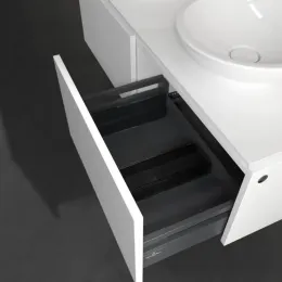 Villeroy & Boch Legato Тумба под раковину, с подсветкой, 2 выдвижных ящика, 1200 x 380 x 500 mm, Glossy White / Glossy White B583L0DH