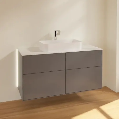 Villeroy & Boch Finion Тумба под раковину, с подсветкой, 4 выдвижных ящика, 1200 x 603 x 501 mm, Anthracite Matt Lacquer G26100GK
