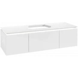 Villeroy & Boch Legato Тумба под раковину, с подсветкой, 3 выдвижных ящика, 1400 x 380 x 500 mm, Glossy White / Glossy White B759L0DH