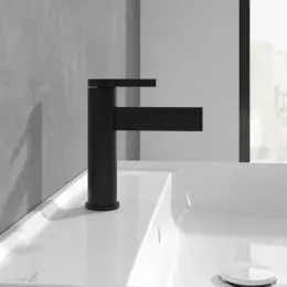 Villeroy & Boch Dawn Смеситель для раковины однорычажный без Выдвижной механизм слива, Черный матовый TVW106103151K5