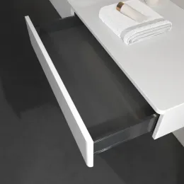 Villeroy & Boch Antao Тумба под раковину, с подсветкой, 2 выдвижных ящика, 1600 x 190 x 500 mm, лицевая поверхность без текстурированной отделки, Glossy White Lacquer / Glossy White Lacquer L15010GF