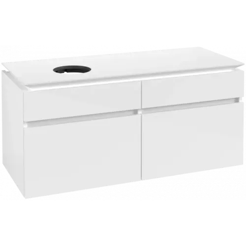 Villeroy & Boch Legato Тумба под раковину, 4 выдвижных ящика, 1200 x 550 x 500 mm, Glossy White / Glossy White B58000DH
