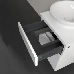 Villeroy & Boch Legato Тумба под раковину, с подсветкой, 2 выдвижных ящика, 450 x 550 x 500 mm, Glossy White / Glossy White B566L0DH