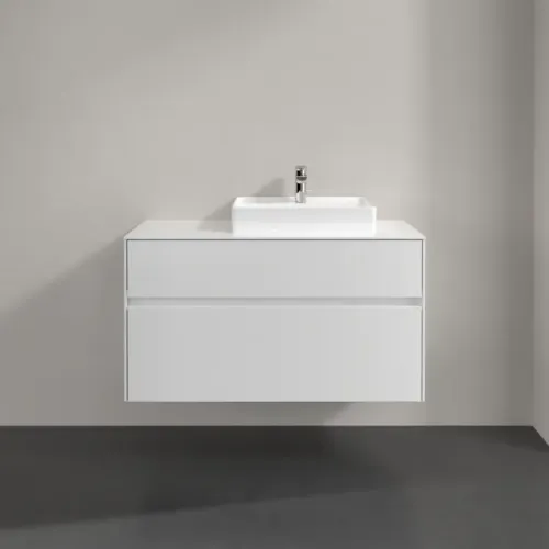 Villeroy & Boch Collaro Тумба под раковину, с подсветкой, 2 выдвижных ящика, 1000 x 548 x 500 mm, Glossy White / Glossy White C015B0DH