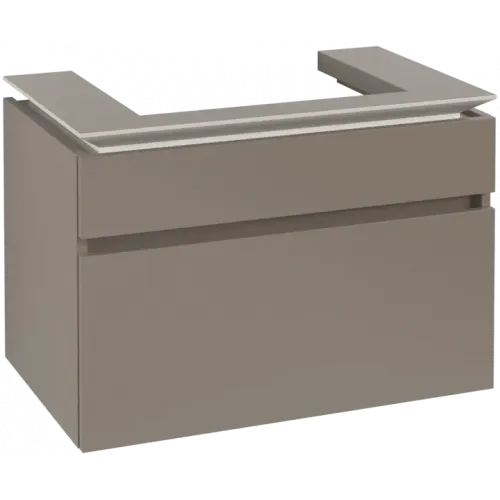 Villeroy & Boch Legato Тумба под раковину, с подсветкой, 2 выдвижных ящика, 800 x 550 x 500 mm, Truffle Grey / Truffle Grey B679L0VG