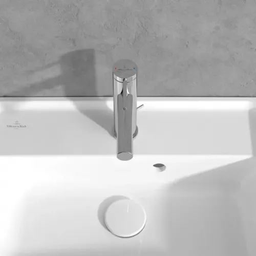 Villeroy & Boch Loop & Friends Смеситель для раковины однорычажный с комплектом слива со стяжкой, Хром TVW10610215361