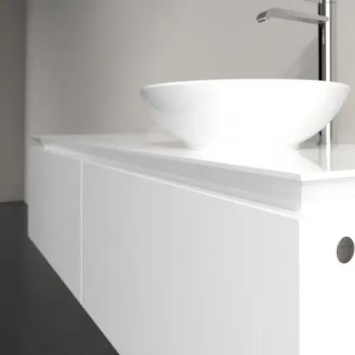 Villeroy & Boch Legato Тумба под раковину, 2 выдвижных ящика, 1400 x 380 x 500 mm, Glossy White / Glossy White B58900DH