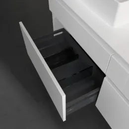 Villeroy & Boch Legato Тумба под раковину, с подсветкой, 4 выдвижных ящика, 1400 x 550 x 500 mm, Glossy White / Glossy White B614L0DH