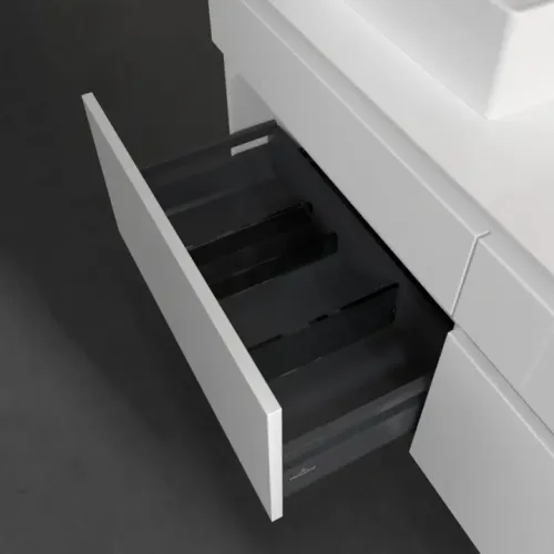 Villeroy & Boch Legato Тумба под раковину, с подсветкой, 4 выдвижных ящика, 1400 x 550 x 500 mm, Glossy White / Glossy White B614L0DH