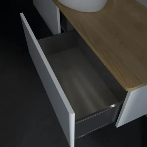 Villeroy & Boch Antao Тумба под раковину, с подсветкой, 2 выдвижных ящика, 1600 x 360 x 500 mm, лицевая поверхность без текстурированной отделки, Glossy White Lacquer / Honey Oak L36051GF