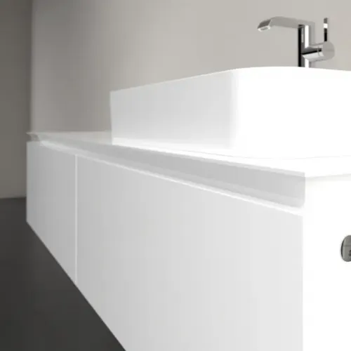 Villeroy & Boch Legato Тумба под раковину, с подсветкой, 2 выдвижных ящика, 1600 x 380 x 500 mm, Glossy White / Glossy White B765L0DH