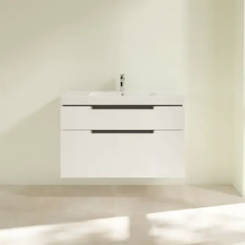 Villeroy & Boch Subway 2.0 Тумба под раковину, 2 выдвижных ящика, 987 x 590 x 449 mm, Glossy White A91510DH