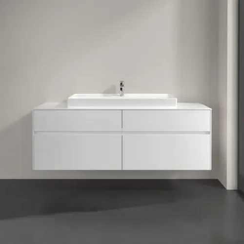Villeroy & Boch Collaro Тумба под раковину, с подсветкой, 4 выдвижных ящика, 1600 x 548 x 500 mm, Glossy White / Glossy White C031B0DH