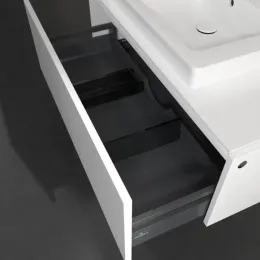 Villeroy & Boch Legato Тумба под раковину, с подсветкой, 1 выдвижной ящик, 1000 x 380 x 500 mm, Glossy White / Glossy White B680L0DH