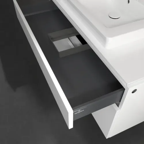 Villeroy & Boch Legato Тумба под раковину, с подсветкой, 2 выдвижных ящика, 1000 x 550 x 500 mm, Glossy White / Glossy White B681L0DH