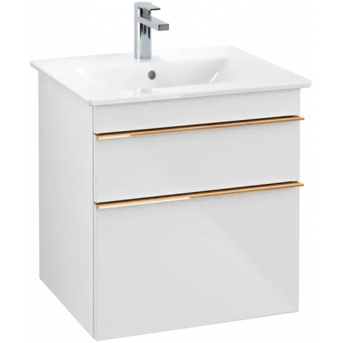 Villeroy & Boch Venticello Тумба под раковину, 2 выдвижных ящика, 553 x 590 x 502 mm, Glossy White / Glossy White A92305DH