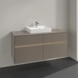 Villeroy & Boch Collaro Тумба под раковину, с подсветкой, 4 выдвижных ящика, 1200 x 548 x 500 mm, Truffle Grey / Truffle Grey C070B0VG