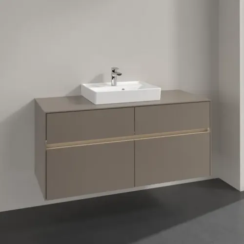 Villeroy & Boch Collaro Тумба под раковину, с подсветкой, 4 выдвижных ящика, 1200 x 548 x 500 mm, Truffle Grey / Truffle Grey C070B0VG