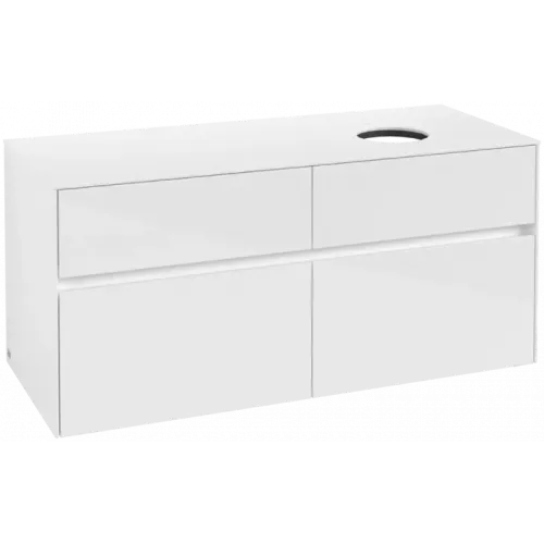 Villeroy & Boch Collaro Тумба под раковину, 4 выдвижных ящика, 1200 x 548 x 500 mm, Glossy White / Glossy White C04300DH